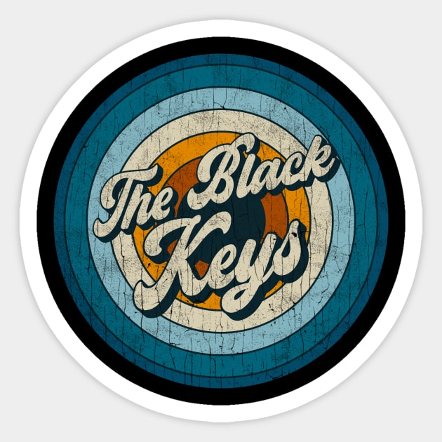 The Black Keys - Retro Circle Vintage Sticker by Skeletownn